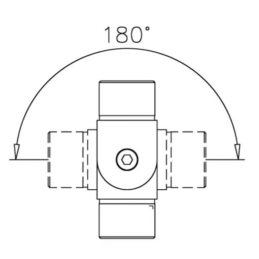 Edelstahl Design Rohr 38.1 mm Rohrverbinder variabel