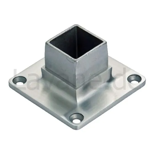 Edelstahl Vierkant Boden- und Wandflansch fr Rohr 30x30 mm
