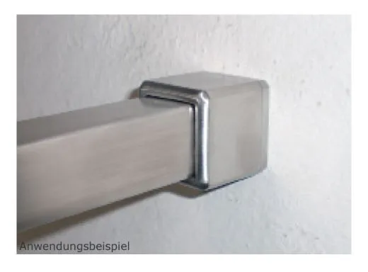 Edelstahl Adapter - Wandhalter fr Vierkant 30x30