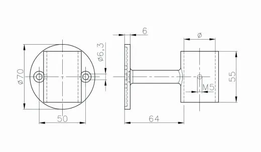 Edelstahl Rohrhalter fr Edelstahlrohr 42,4 mm