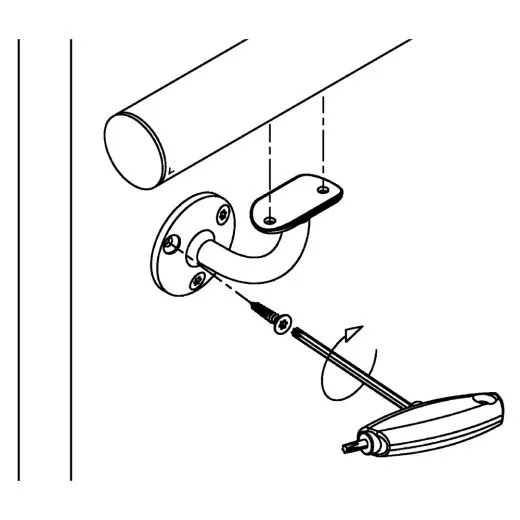 Edelstahl Design Rohr 38,1 mm Handlaufst�tze Schraubmontage