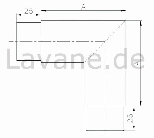 Edelstahl Rohrverbinder 90 fr Edelstahlrohr 42,4 mm