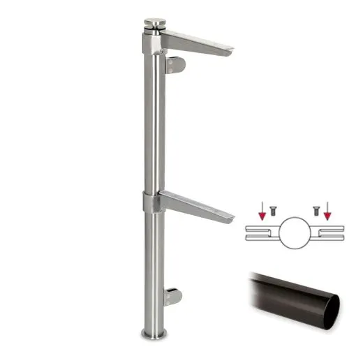 Hustenschutz Pfosten 20-112-25 mitte - Rohr  25.4 mm - Anthrazit Design