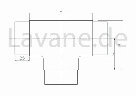 Edelstahl Rohrverbinder T fr Edelstahlrohr 42,4 mm