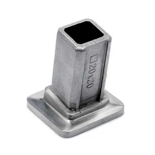 Edelstahl Vierkant 20x20 mm Rohrbefestigungshlse 80