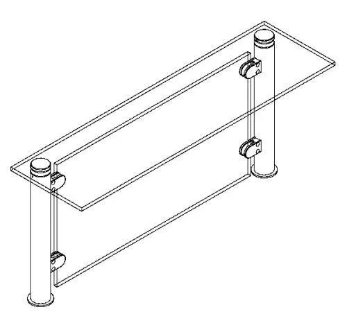 Hustenschutz Pfosten 20-110-25 links - Rohr  25.4 mm - Anthrazit Design