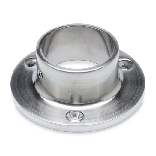 Edelstahl Design Rohr 38,1 mm Boden- und Wandflansch