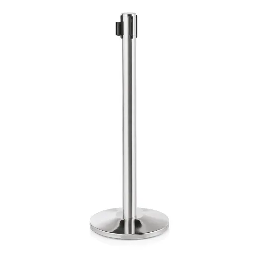 Abgrenzungsst�nder poliert - ECO-L Gurtband SCHWARZ 2m