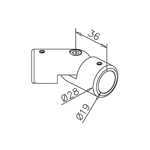 Anthrazit Design Rohrverbinder variabel fr Rohr  19 mm