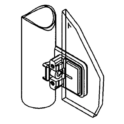 Edelstahl matt Design Glasklemme 42 - Rohr 38,1 mm - Glas 6-12.76mm