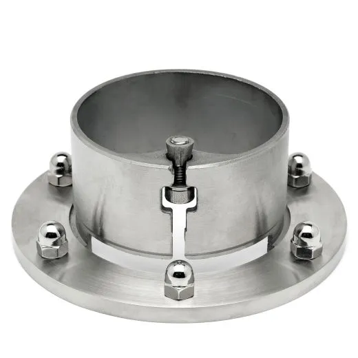 Edelstahl Design Rohr 101,6 mm Boden- und Wandflansch