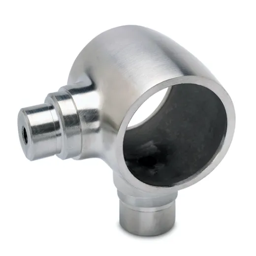 Edelstahl Design Rohr 25,4 mm Kugelrohradapter 90