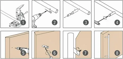 Chrom Design Abstandshalter schrg fr Rohr 25,4 mm