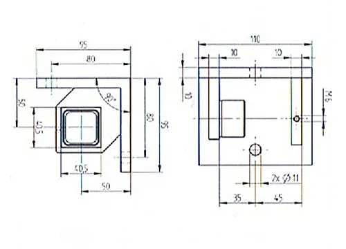 Edelstahl Vierkant 40x40 mm Eckwandanker au�en V2A