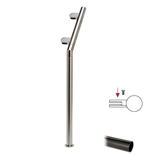 Hustenschutz Pfosten 20-171-25 rechts - Rohr  25.4 mm - Anthrazit schwarz Design