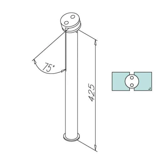 Hustenschutz Pfosten 20-190-38 mitte - Rohr � 38.1 mm - Anthrazit Design