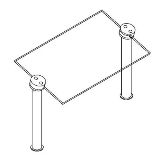 Hustenschutz Pfosten 20-190-38 mitte - Rohr � 38.1 mm - Anthrazit Design
