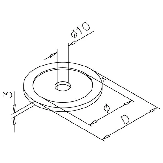 Edelstahl Rohr 19,0 mm Rosette