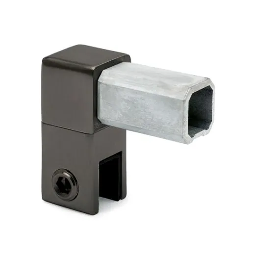 Anthrazit Design Vierkant 20x20 mm Glas-Rohrhalter 90