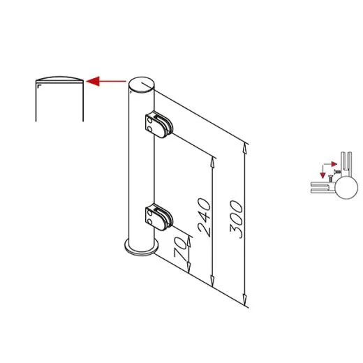Hustenschutz Pfosten 20-151-25 - 90 - Rohr  25.4 mm - Anthrazit Design