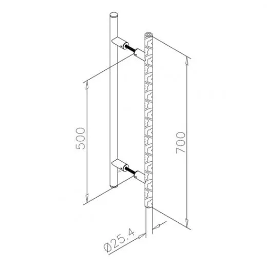 Chrom Design Trgriff 475907 - Griff 25.4mm - Grifflnge 70cm