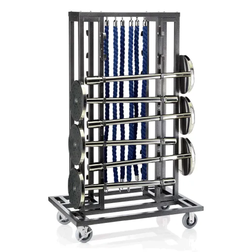 Transportwagen fr 16 Pfosten 60mm und 20 Taue