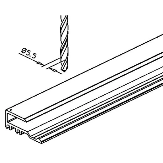 Spiegelschiene Aluminium 35x14mm - Zuschnitt
