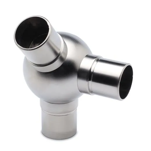 Edelstahl Design Rohr 25,4 mm Kugelrohrverbinder 45+90