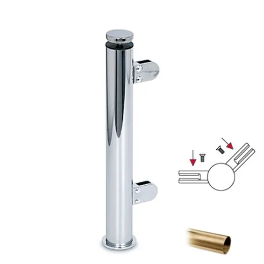 Hustenschutz Pfosten 20-110-38 -45 - Rohr  38.1 mm - Messing matt Optik
