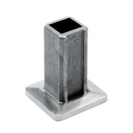 Edelstahl Vierkant 20x20 mm Rohrbefestigungshlse