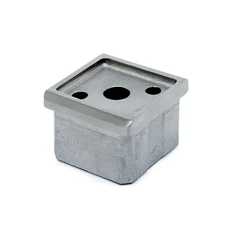 Edelstahl Vierkant 35x35 mm Rohradapter flach