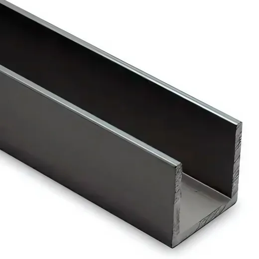 Detailansicht eines Aluminium U-Profils im Design Anthrazit-Schwarz mit den Maen 15x15x15 mm. Hochwertige Oberflche, przise Kanten und moderne Optik. Ideal fr Mbelbau, Innenausbau, Kantenabdeckung oder dekorative Anwendungen.