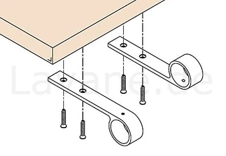 Messing matt Design Handlauftr�ger f�r Rohr 25,4 mm