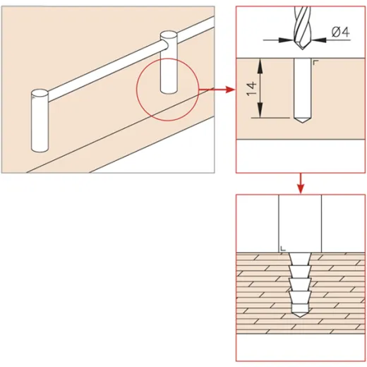 Messing matt Design MiniRail Endst�tze 11656 f�r Stab 6mm