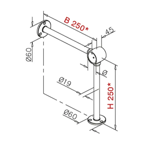 Messing matt Design Fu�laufst�tze Rohr 38.1 mm 20-2120