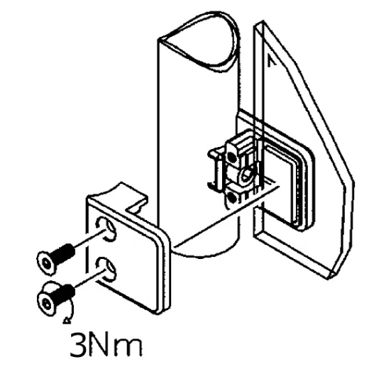 Chrom Design Glasklemme 23 - Rohr 38,1 mm - Glas 4-8.76mm
