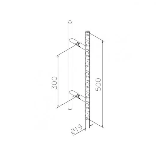 Chrom Design Trgriff 475905 - Griff 19mm - Grifflnge 50cm