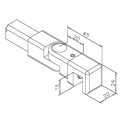 Anthrazit matt Design Vierkant 20x20 mm Rohrhalter variabel