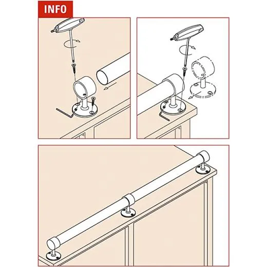 Anthrazit Design Rohrhalter gewlbt fr Rohr 38,1 mm