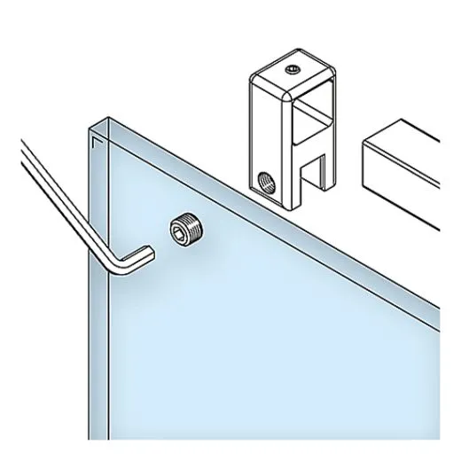 Chrom Design Vierkant 20x20 mm Glas-Rohrhalter offen