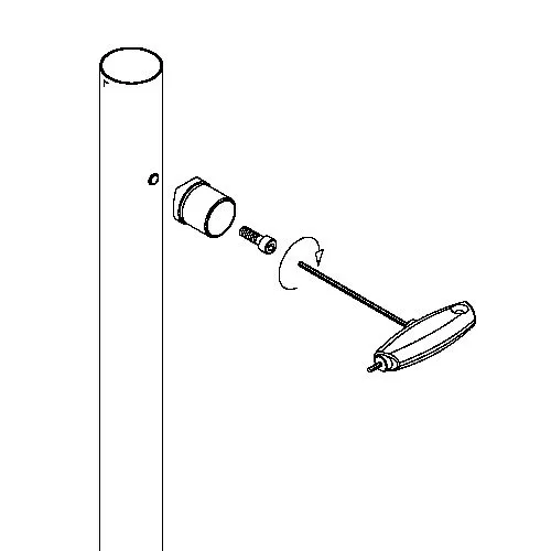 Anthrazit Design Rohradapter f�r Rohr 38,1 mm -> 25,4 mm