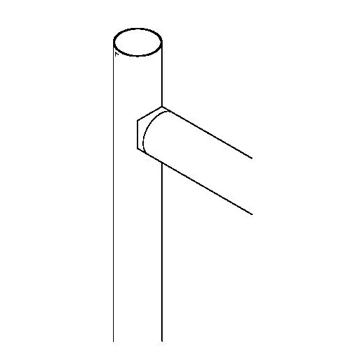 Anthrazit Design Rohradapter fr Rohr 38,1 mm -> 38,1 mm