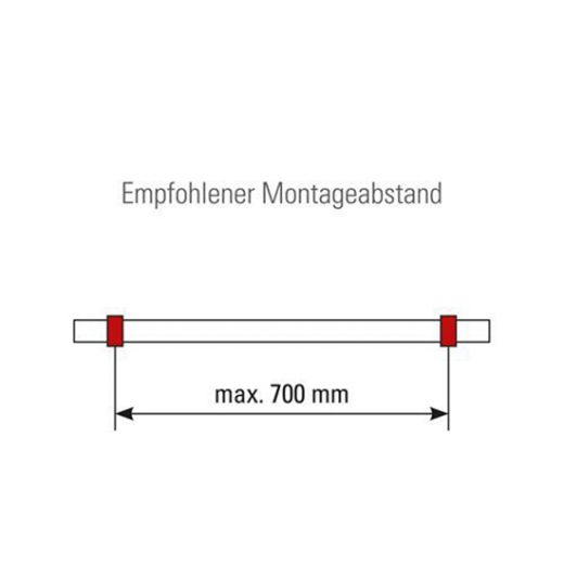 Edelstahl Design Fusslaufhalter Rohr 50,8 mm 20-0104