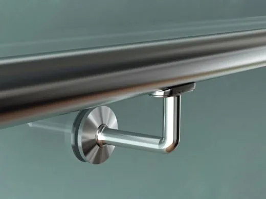 Edelstahl Design Handlauftr�ger glatt & Rohr Glasmontage