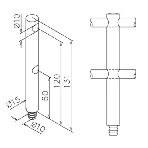 Edelstahl Design MiniRail Mittelsttze 11661 fr Stab 10mm