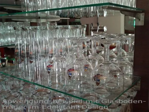 Anthrazit Design Glasbodentrger Lnge 200 mm fr Wandmontage