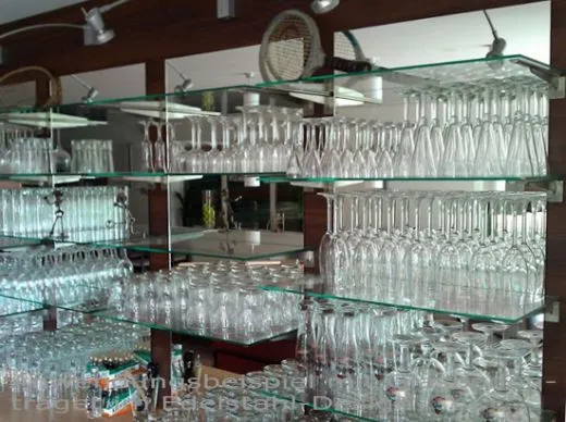 Anthrazit Design Glasbodentrger Lnge 200 mm fr Wandmontage