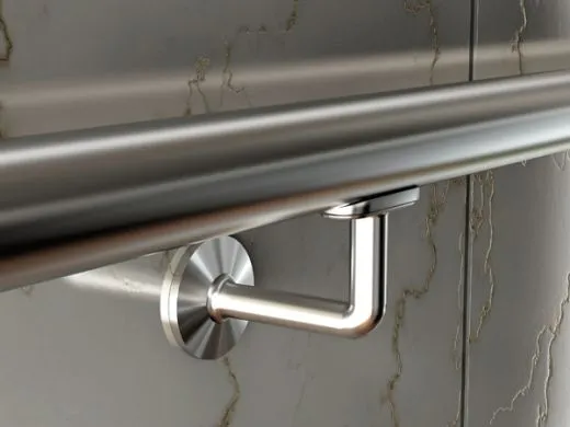 Edelstahl Design Handlauftr�ger glatt & Rohr Blindmontage