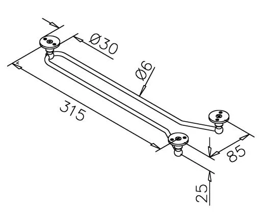 Edelstahl Gl�serhalter 315 mm