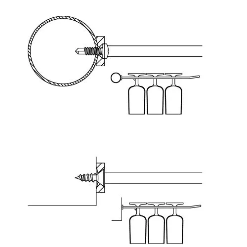 Anthrazit Design Gl�serhalter 6-fach - 300 mm